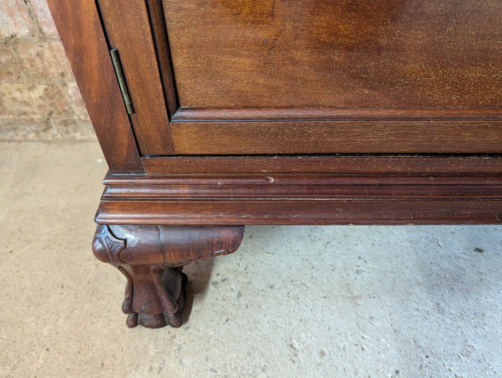 Antique Early 20th Century Mahogany Chippendale Style Glazed Bookcase