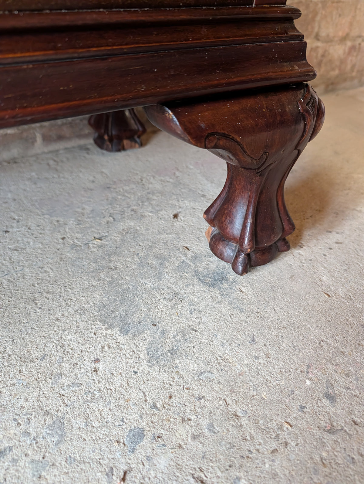 Antique Early 20th Century Mahogany Chippendale Style Glazed Bookcase