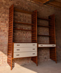 Mid Century Teak Ladderax Modular Shelving System 2 Bays