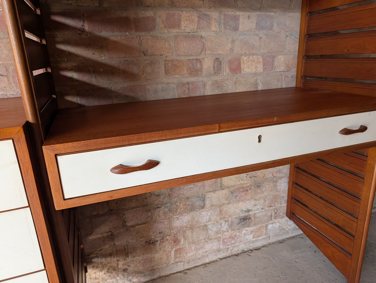 Mid Century Teak Ladderax Modular Shelving System 2 Bays