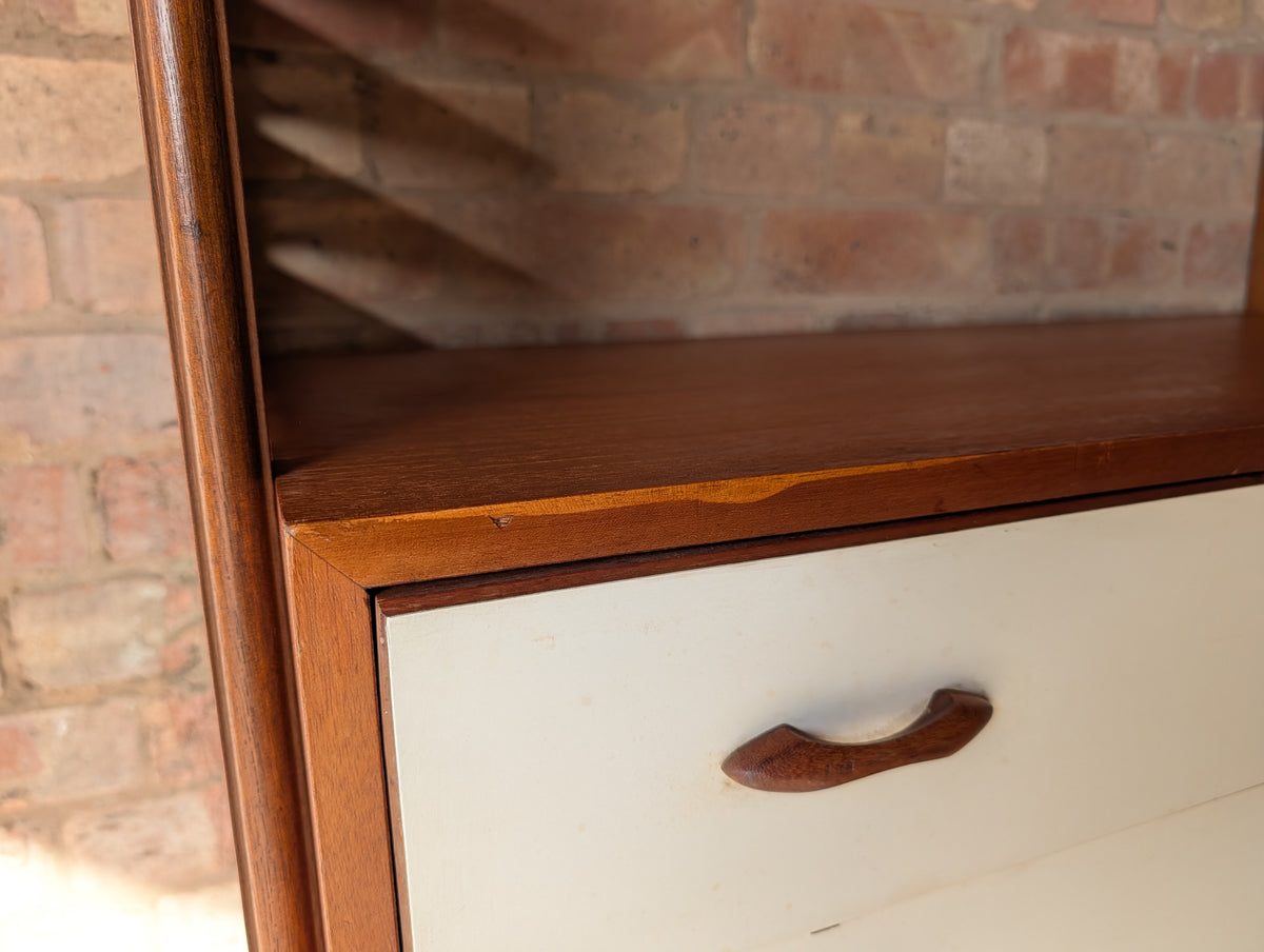 Mid Century Teak Ladderax Modular Shelving System 2 Bays