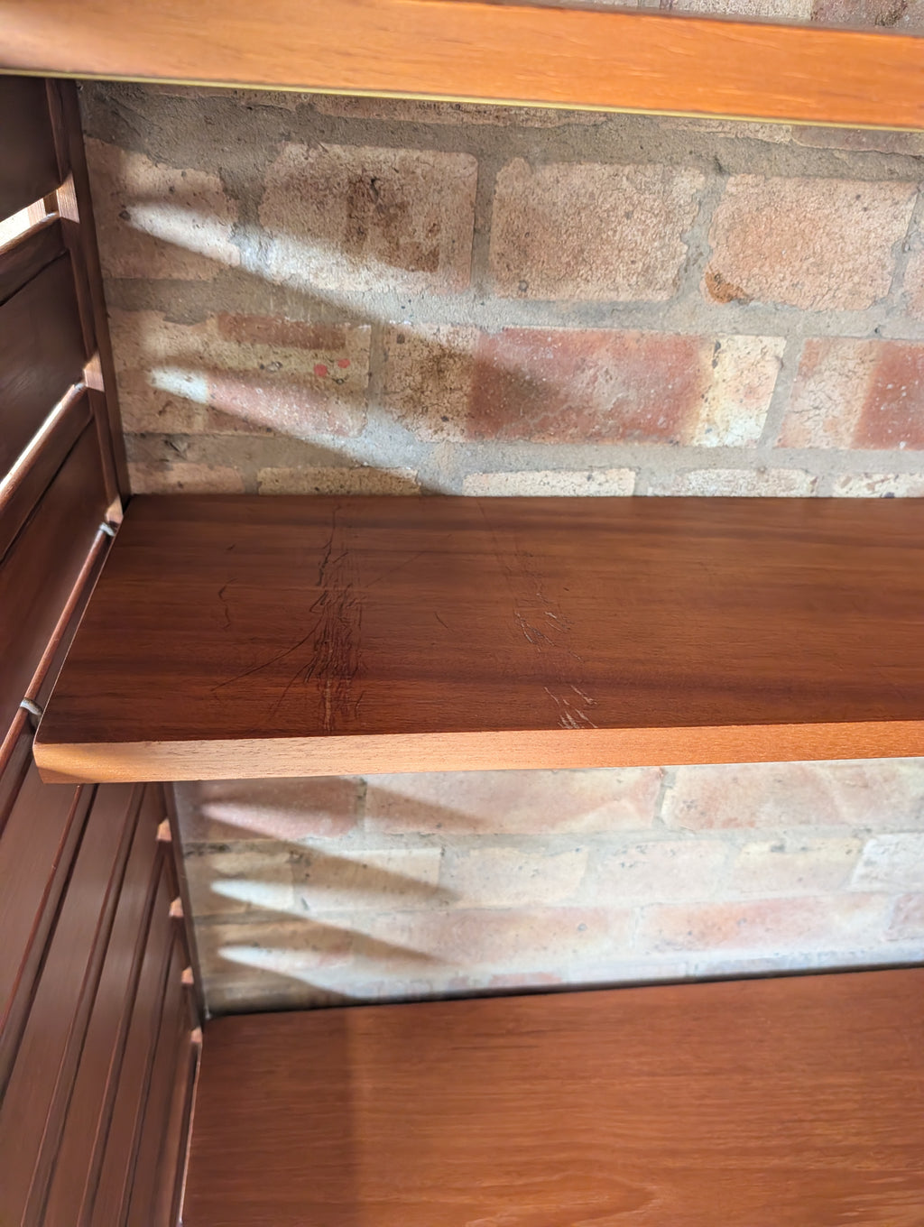 Mid Century Teak Ladderax Modular Shelving System 2 Bays