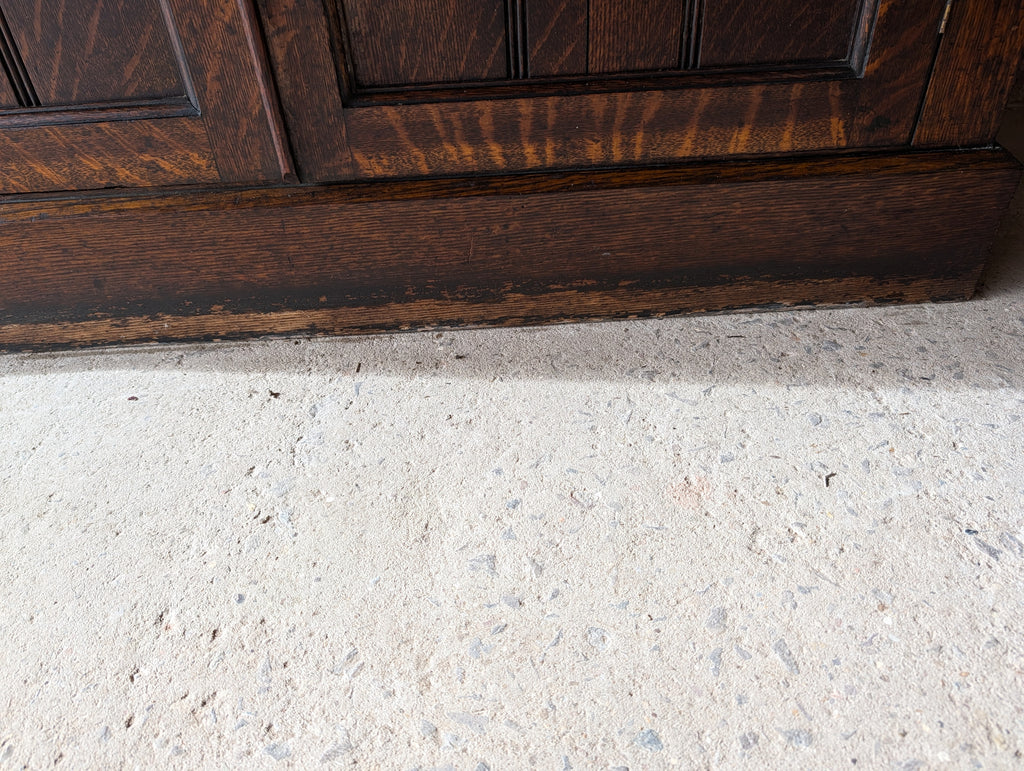 Antique Early 20th Century Oak Glazed Tall Library Bookcase