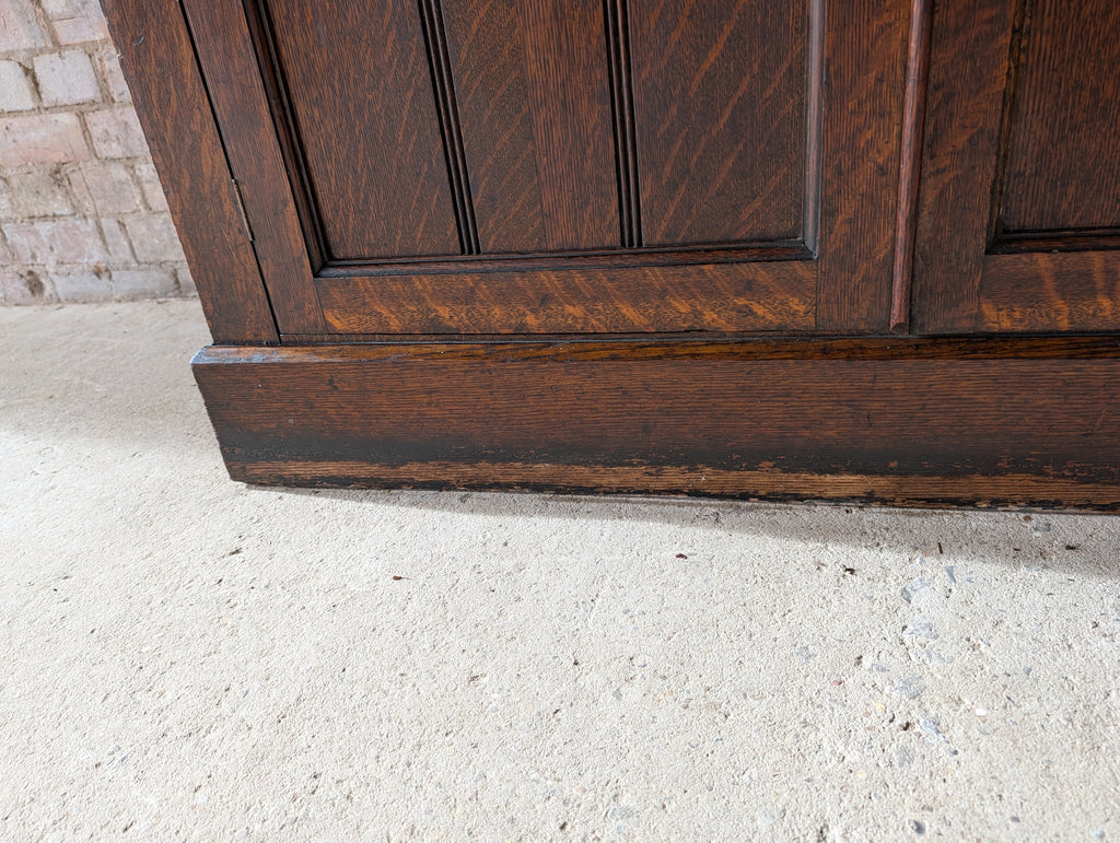Antique Early 20th Century Oak Glazed Tall Library Bookcase