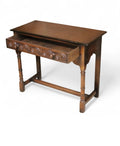 Early 20th Century Carved Oak Hall Table Bobbin Turned Tudor Style Antique Table