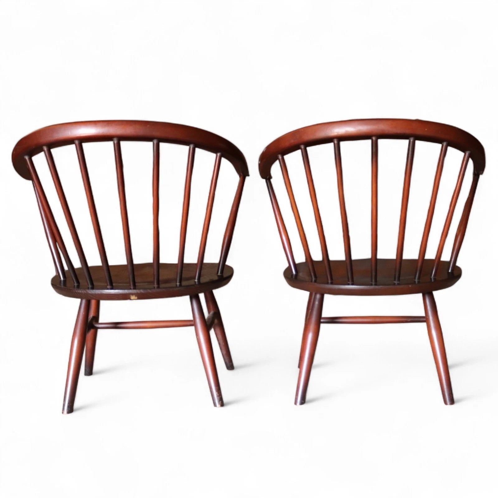 Vintage Pair Of Ercol 541 Cowhorn Low Fireside Lounge Chairs / Armchairs