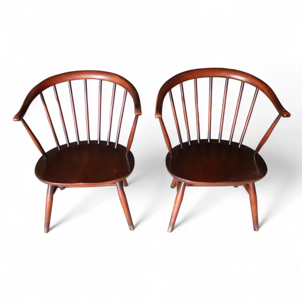 Pair Of Ercol 541 Cowhorn Low Fireside Lounge Chairs / Armchairs