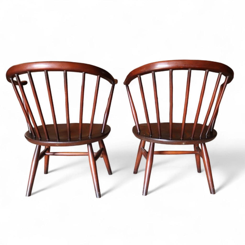 Pair Of Ercol 541 Cowhorn Low Fireside Lounge Chairs / Armchairs
