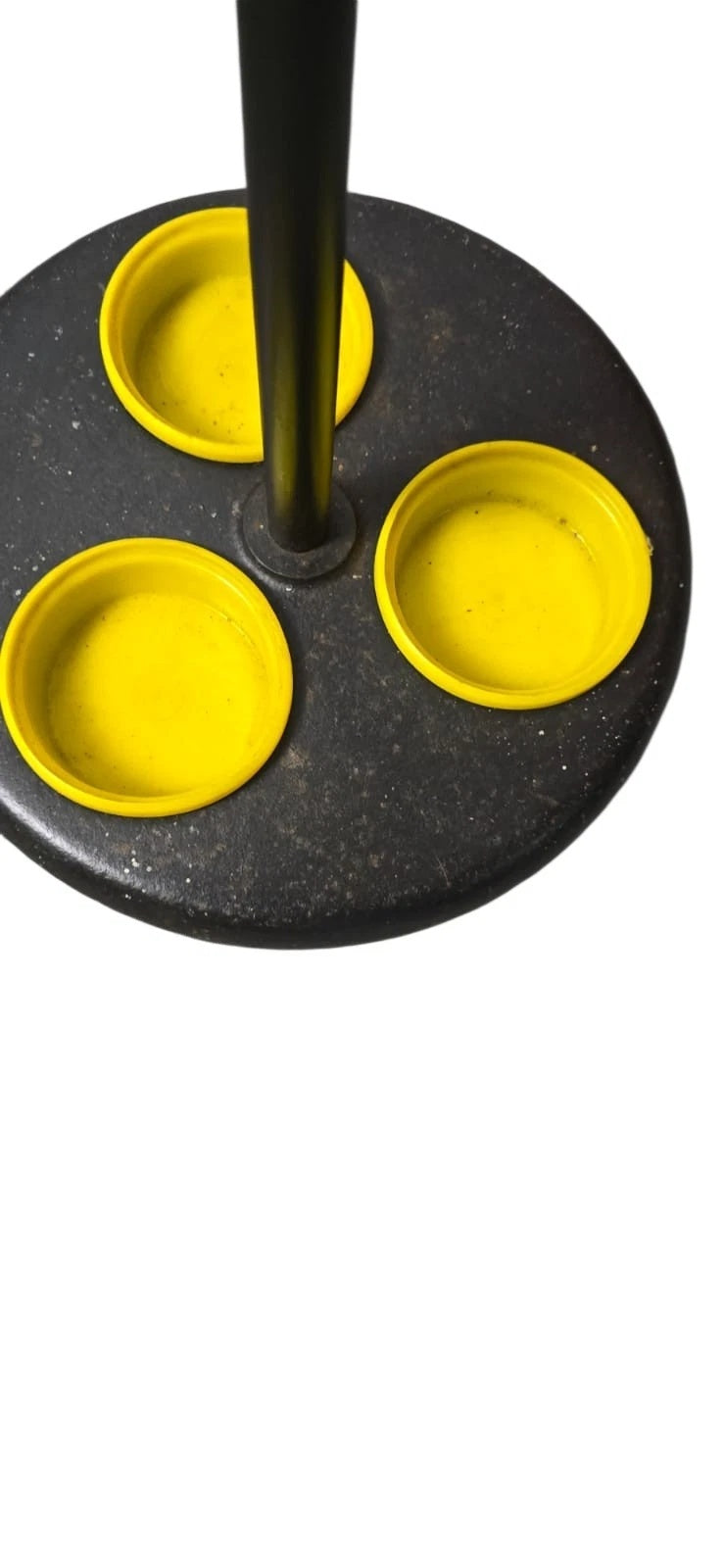 Vintage Mid Century Modern Coat Stand - Atomic Yellow Ball Finials - 1960s
