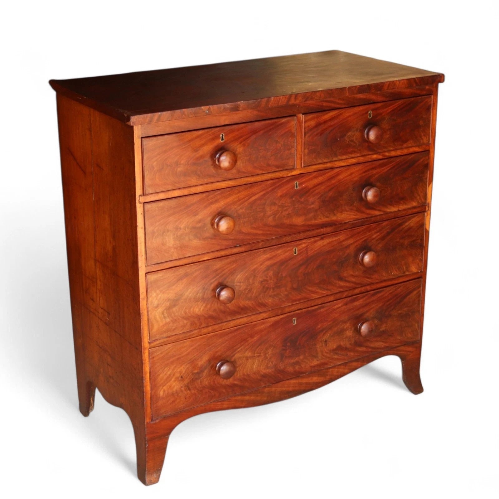 Antique Victorian Mahogany Chest Of Drawers - 2 Over 3 Drawer