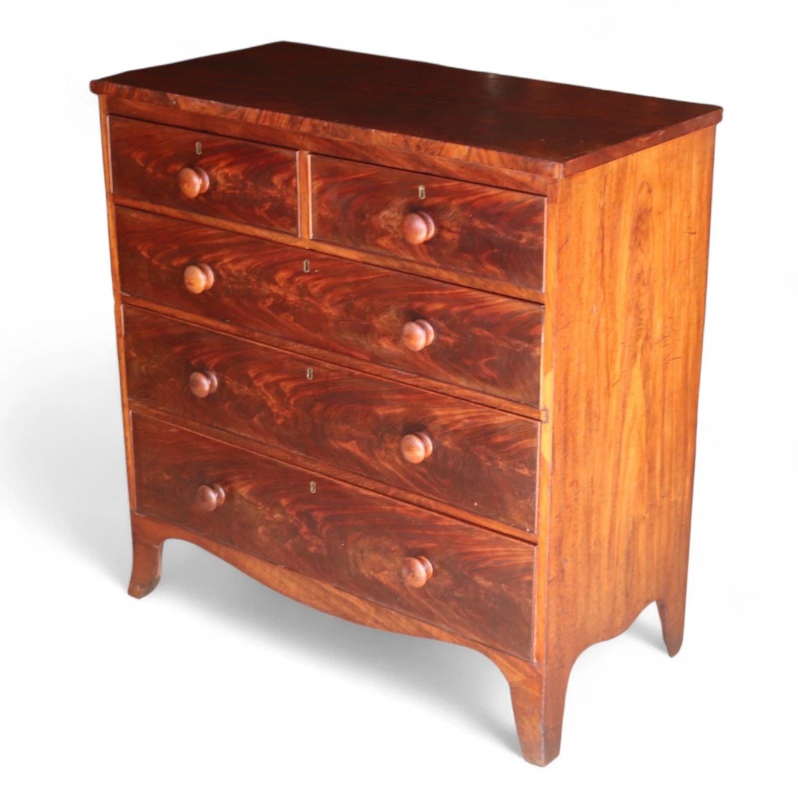 Antique Victorian Mahogany Chest Of Drawers - 2 Over 3 Drawer