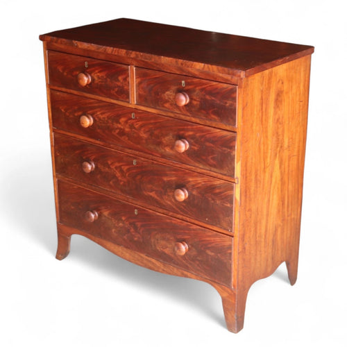 Antique Victorian Mahogany Chest Of Drawers - 2 Over 3 Drawer