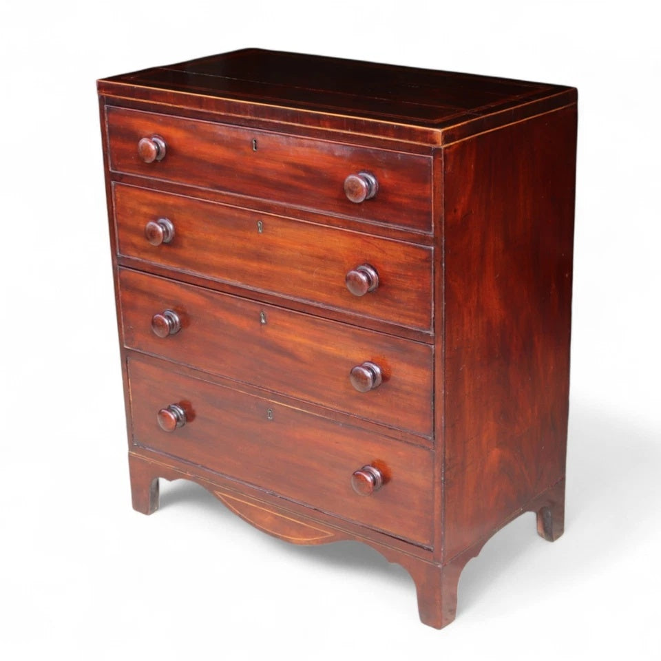 Antique Early Victorian Mahogany Chest of Drawers - 19th Century