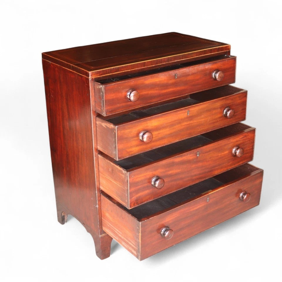 Antique Early Victorian Mahogany Chest of Drawers - 19th Century