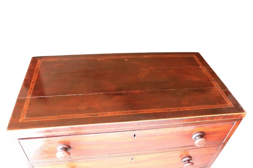 Antique Early Victorian Mahogany Chest of Drawers - 19th Century