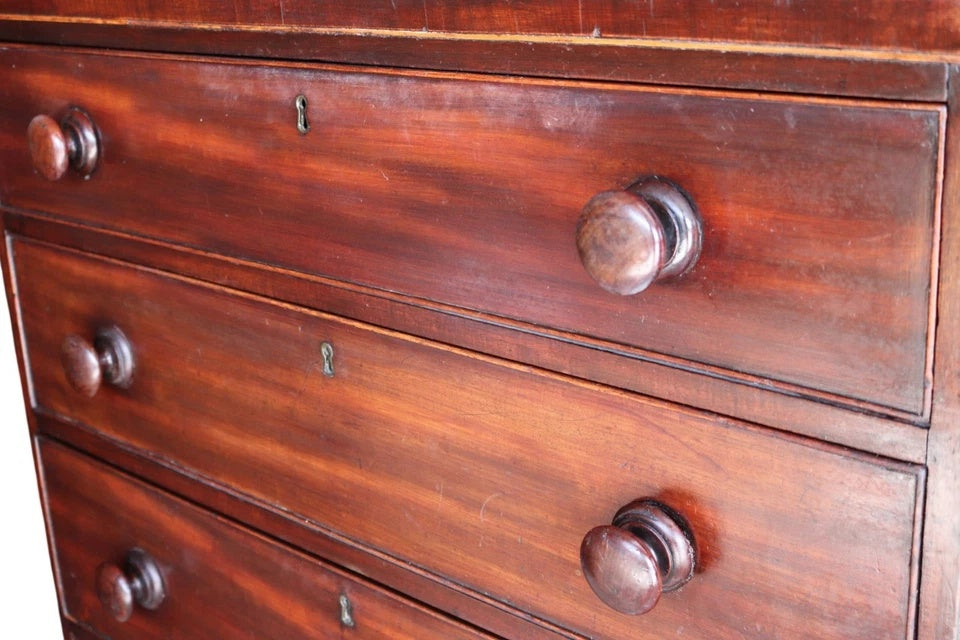 Antique Early Victorian Mahogany Chest of Drawers - 19th Century