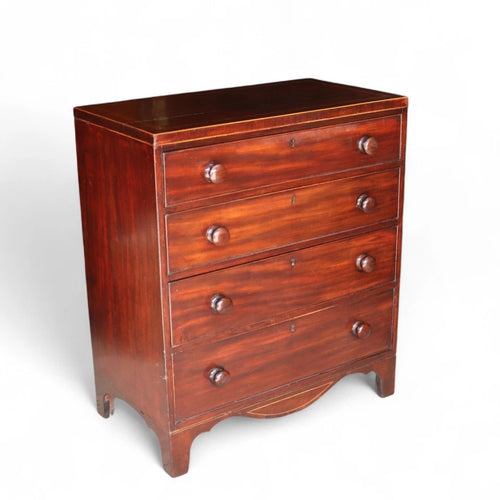 Antique Early Victorian Mahogany Chest of Drawers - 19th Century