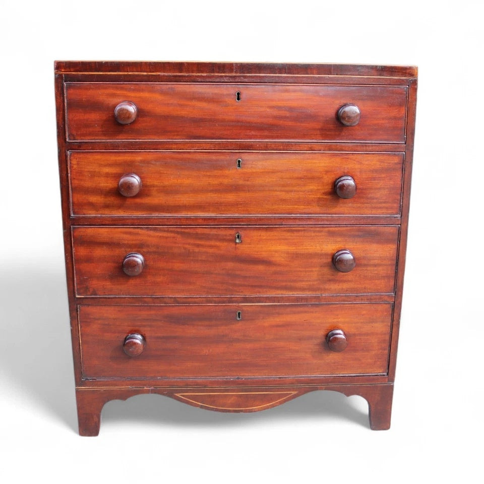 Antique Early Victorian Mahogany Chest of Drawers - 19th Century