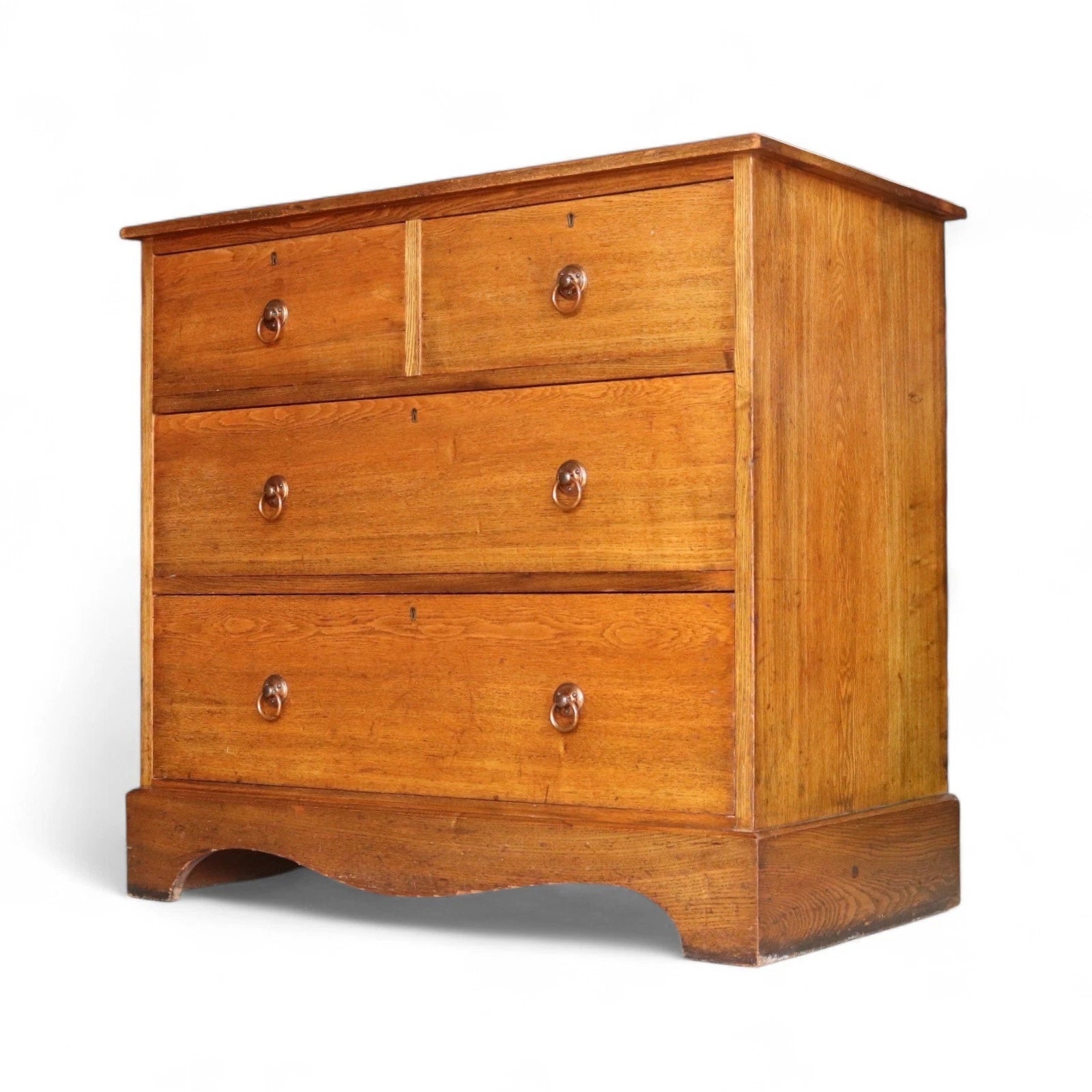 Antique 19th Century Oak Chest Of Drawers - Two Over Two Drawer