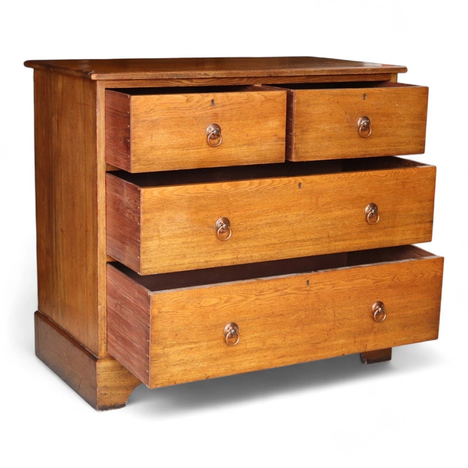 Antique 19th Century Oak Chest Of Drawers - Two Over Two Drawer