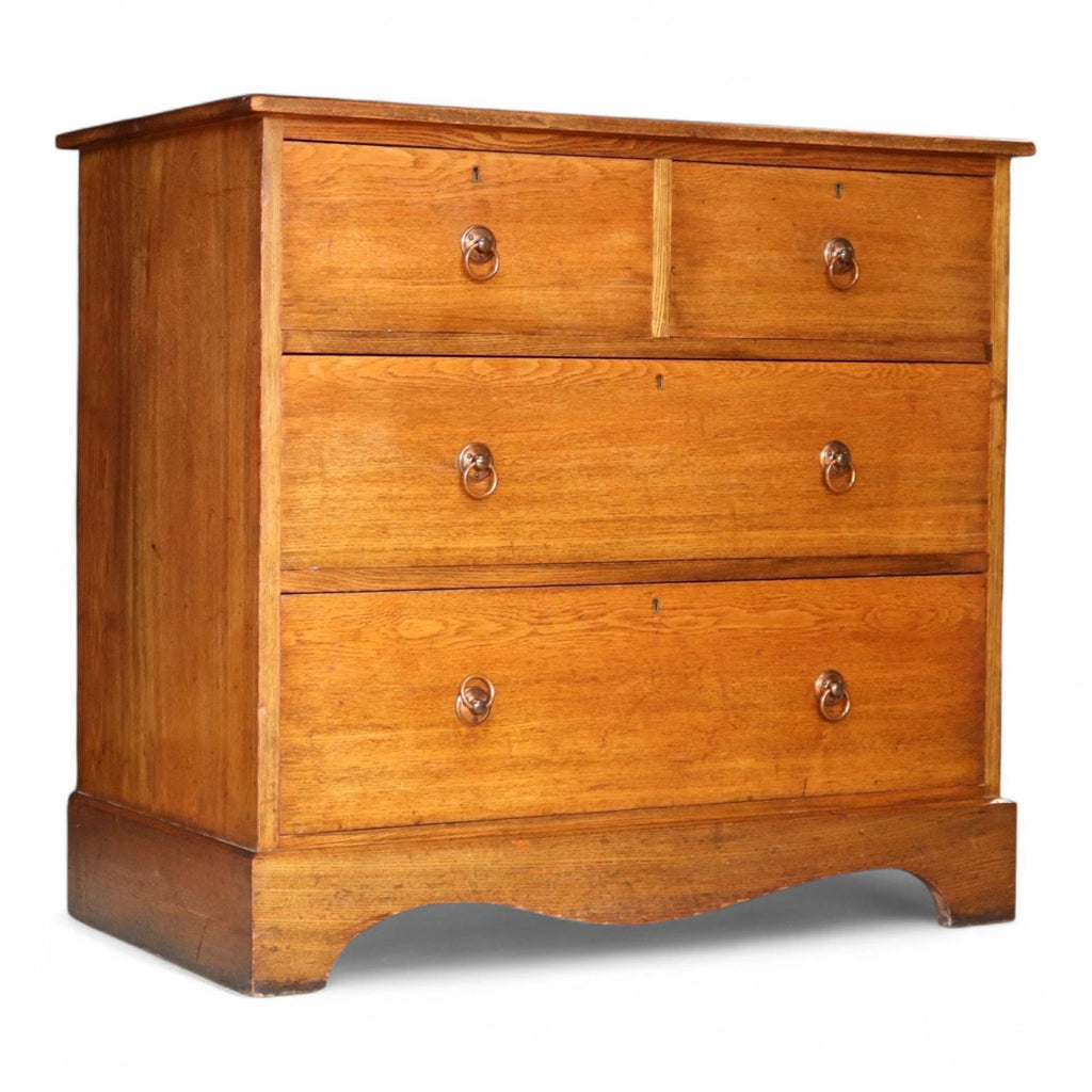 Antique 19th Century Oak Chest Of Drawers - Two Over Two Drawer