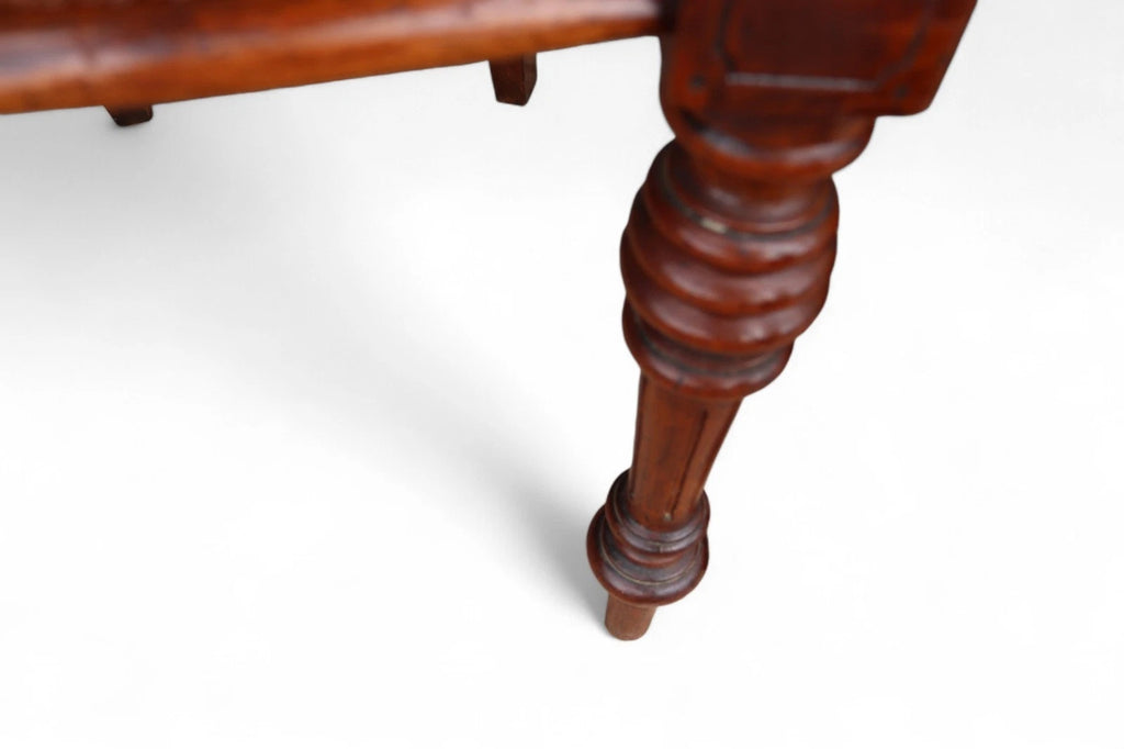 Antique Set of 4 Victorian Mahogany Open Back Carved Dining Chairs - Circa 1870