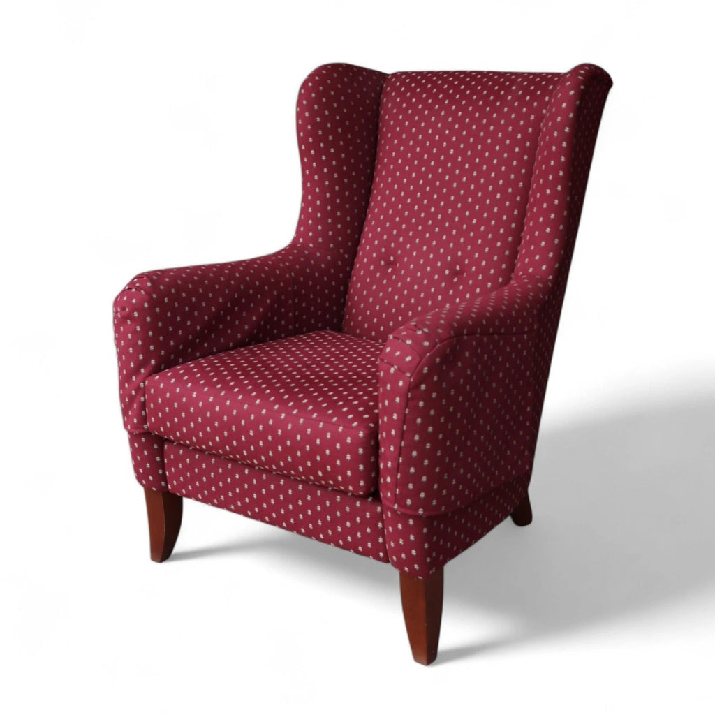 Vintage Wesley Barrell English Country House Style Wing Back Armchair