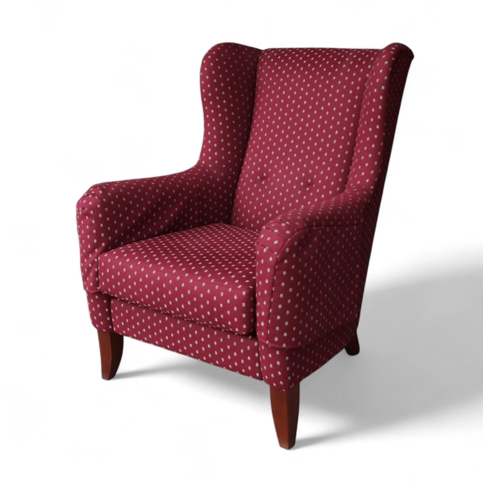 Vintage Wesley Barrell English Country House Style Wing Back Armchair