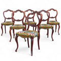 Set of 6 Antique Victorian Mahogany Balloon Back Dining Chairs Cabriole Legs