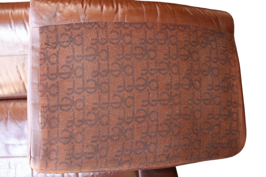 Vintage Pieff Alpha Chair | Mid Century Brown Leather & Chrome Armchair 1970s