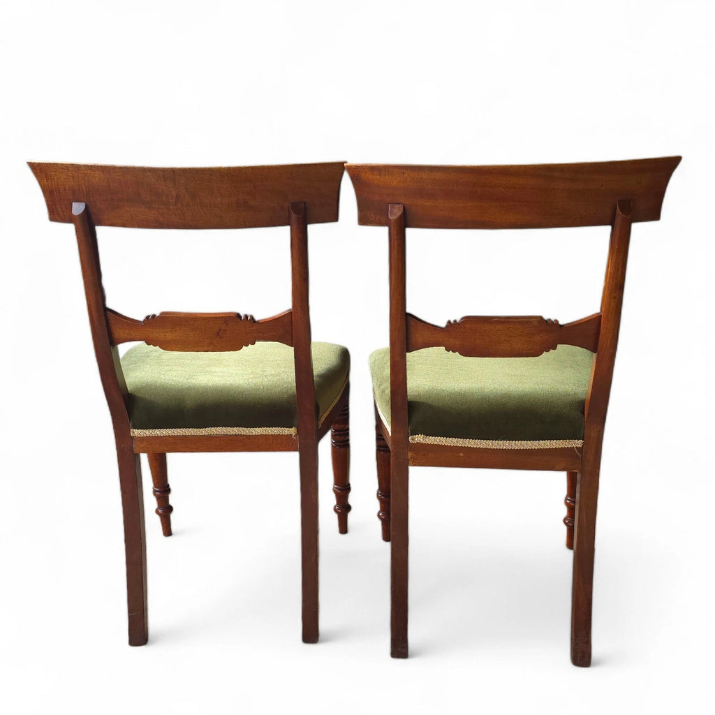 Set of 4 Antique Regency Mahogany Bar Back Dining Chairs - c.1835