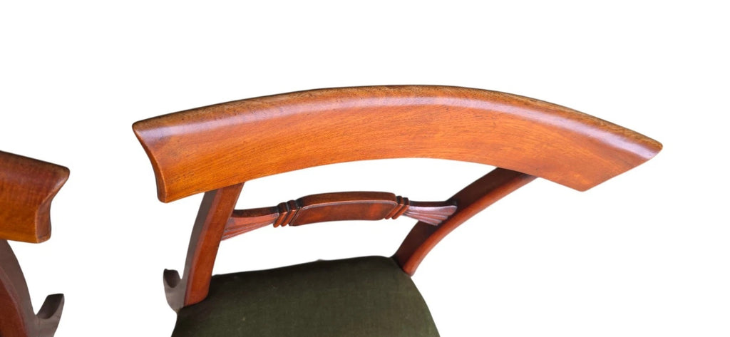 Set of 4 Antique Regency Mahogany Bar Back Dining Chairs - c.1835