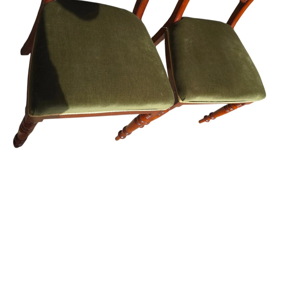 Set of 4 Antique Regency Mahogany Bar Back Dining Chairs - c.1835