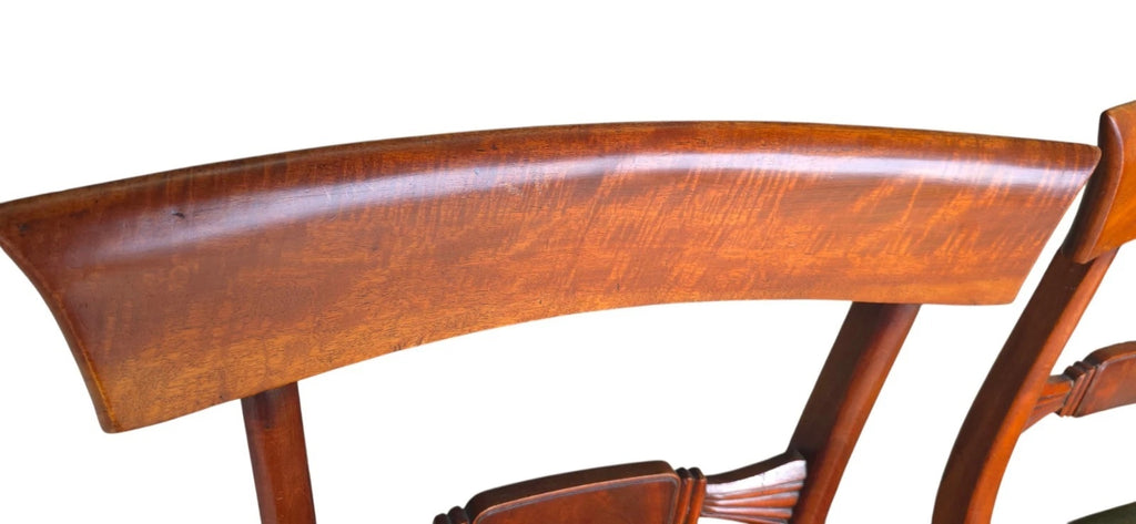 Set of 4 Antique Regency Mahogany Bar Back Dining Chairs - c.1835