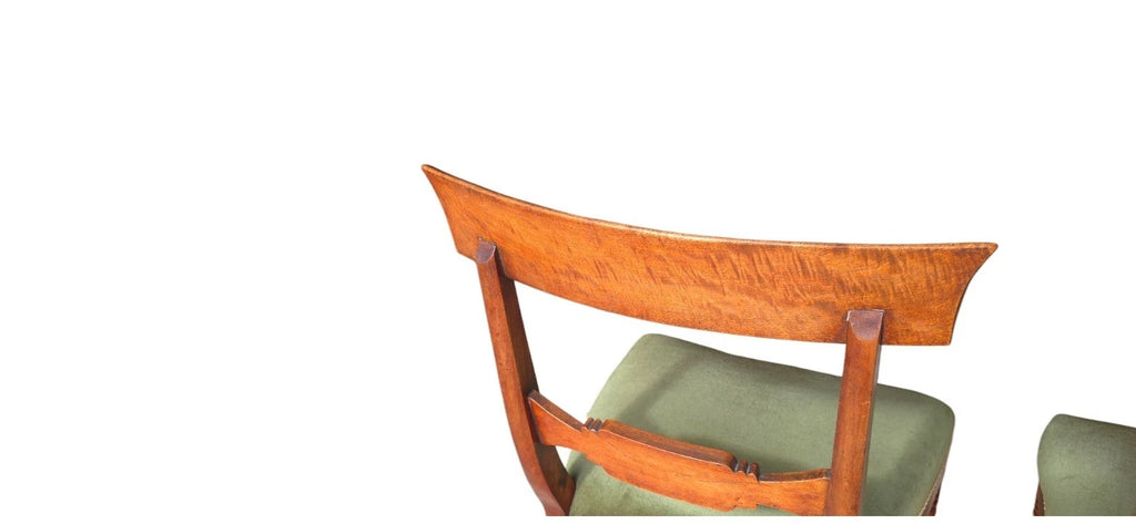Set of 4 Antique Regency Mahogany Bar Back Dining Chairs - c.1835