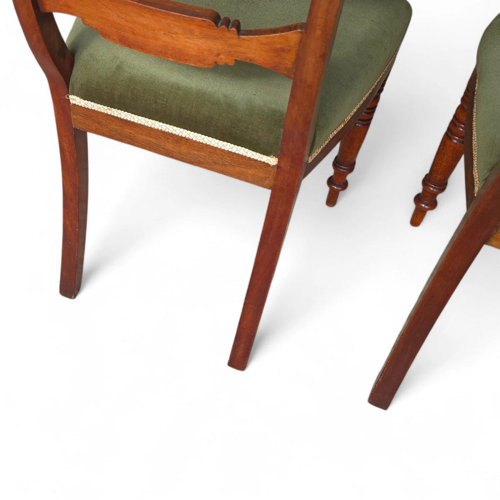 Set of 4 Antique Regency Mahogany Bar Back Dining Chairs - c.1835