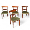 Set of 4 Antique Regency Mahogany Bar Back Dining Chairs - c.1835