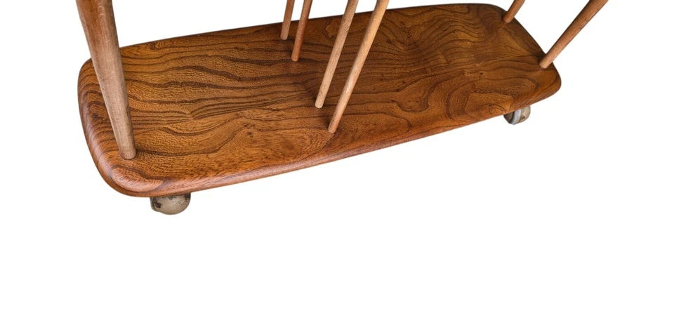 Vintage Ercol 361 Windsor Trolley Bookcase - Baby Giraffe - Elm & Beech MCM