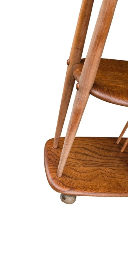 Vintage Ercol 361 Windsor Trolley Bookcase - Baby Giraffe - Elm & Beech MCM