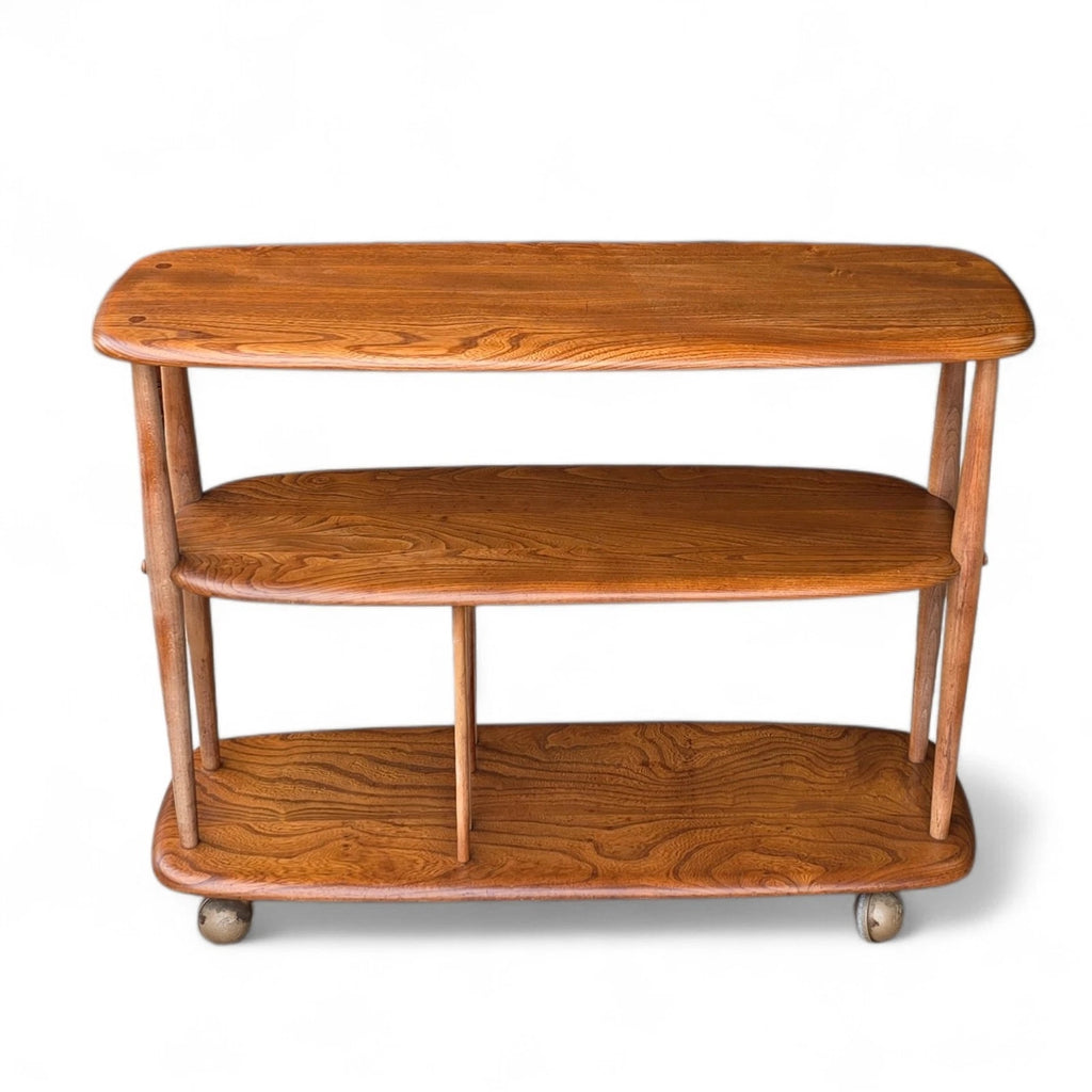 Vintage Ercol 361 Windsor Trolley Bookcase - Baby Giraffe - Elm & Beech MCM