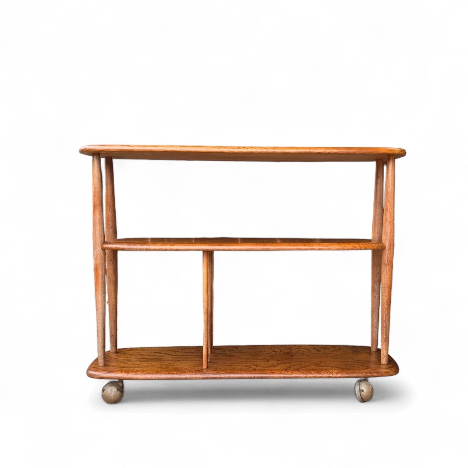 Vintage Ercol 361 Windsor Trolley Bookcase - Baby Giraffe - Elm & Beech MCM