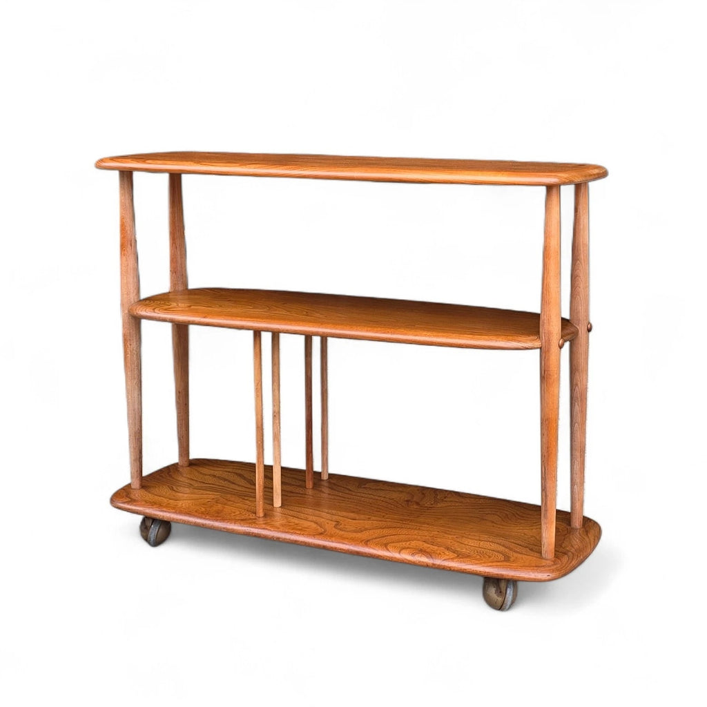 Vintage Ercol 361 Windsor Trolley Bookcase - Baby Giraffe - Elm & Beech MCM