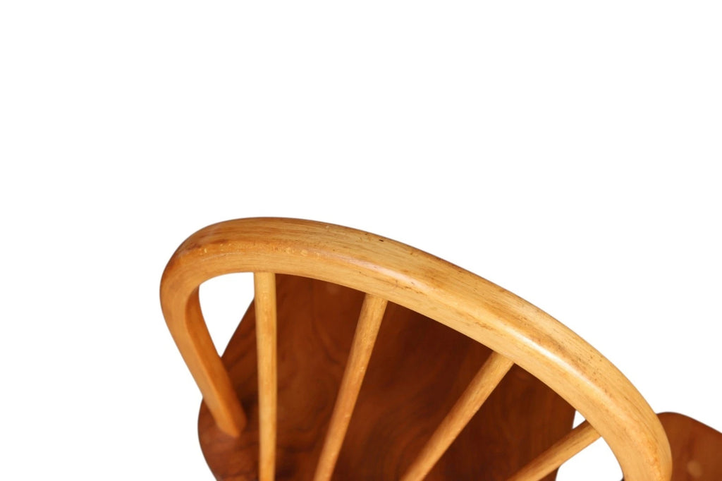 Vintage Set Of 4 Ercol Blonde Hoop Back Dining Chairs
