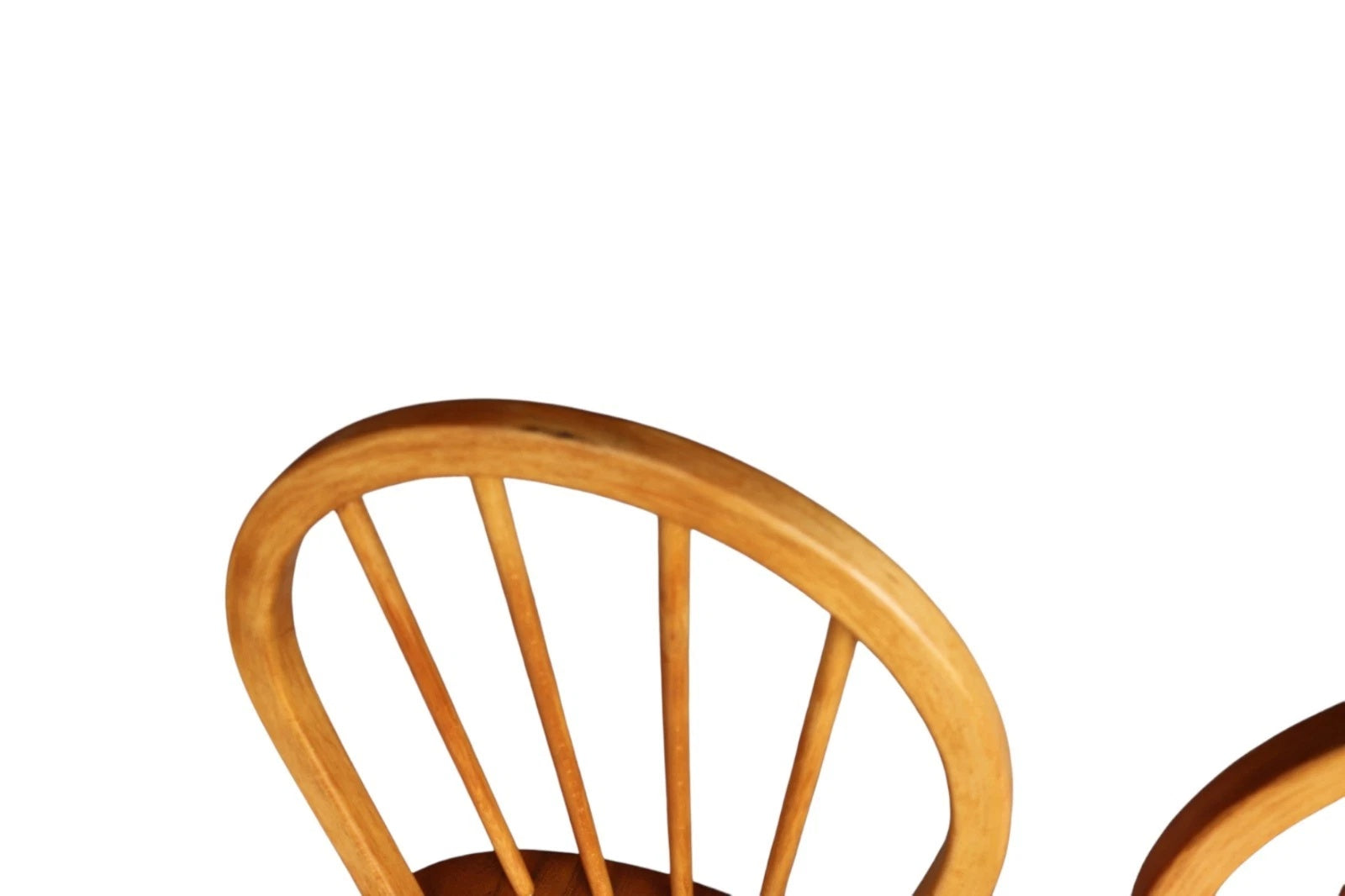 Vintage Set Of 4 Ercol Blonde Hoop Back Dining Chairs