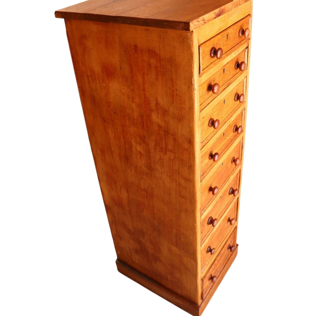 Victorian Oak & Pine Tall Wellington Style Chest 9 Drawer Solomons London c.1880