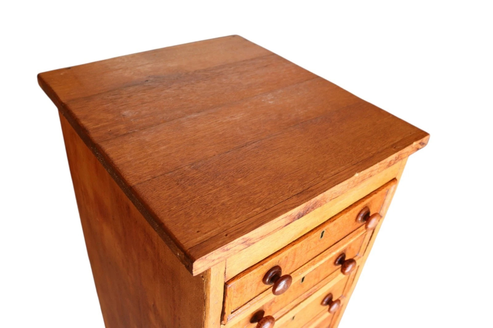 Victorian Oak & Pine Tall Wellington Style Chest 9 Drawer Solomons London c.1880