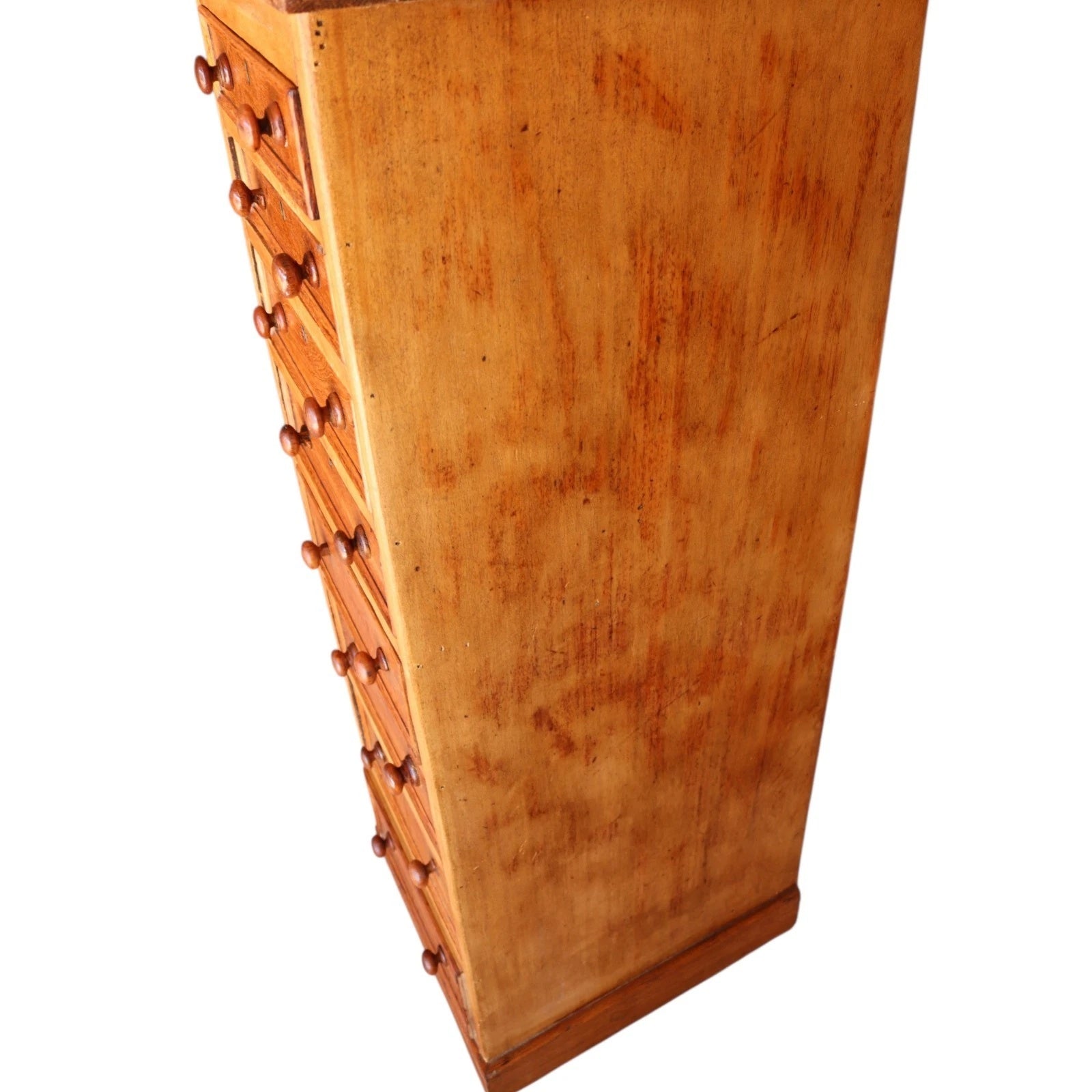 Victorian Oak & Pine Tall Wellington Style Chest 9 Drawer Solomons London c.1880
