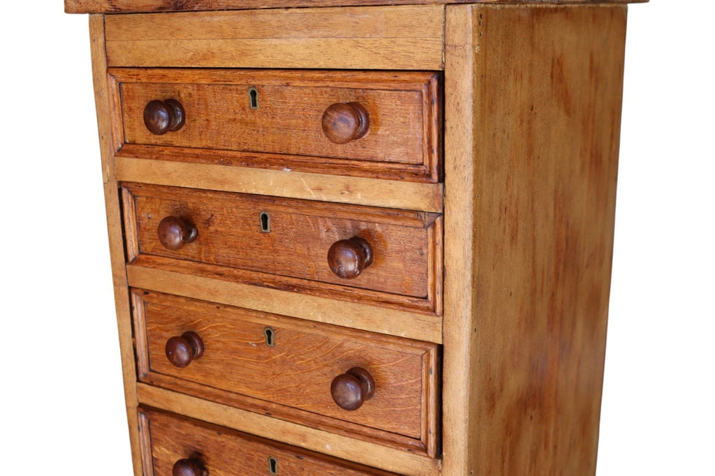 Victorian Oak & Pine Tall Wellington Style Chest 9 Drawer Solomons London c.1880