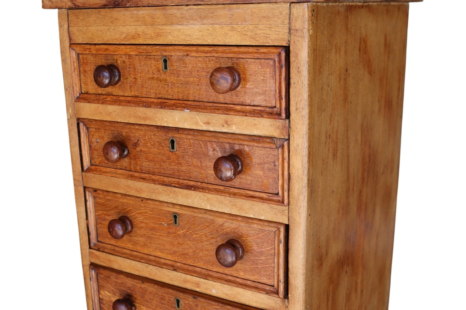 Victorian Oak & Pine Tall Wellington Style Chest 9 Drawer Solomons London c.1880
