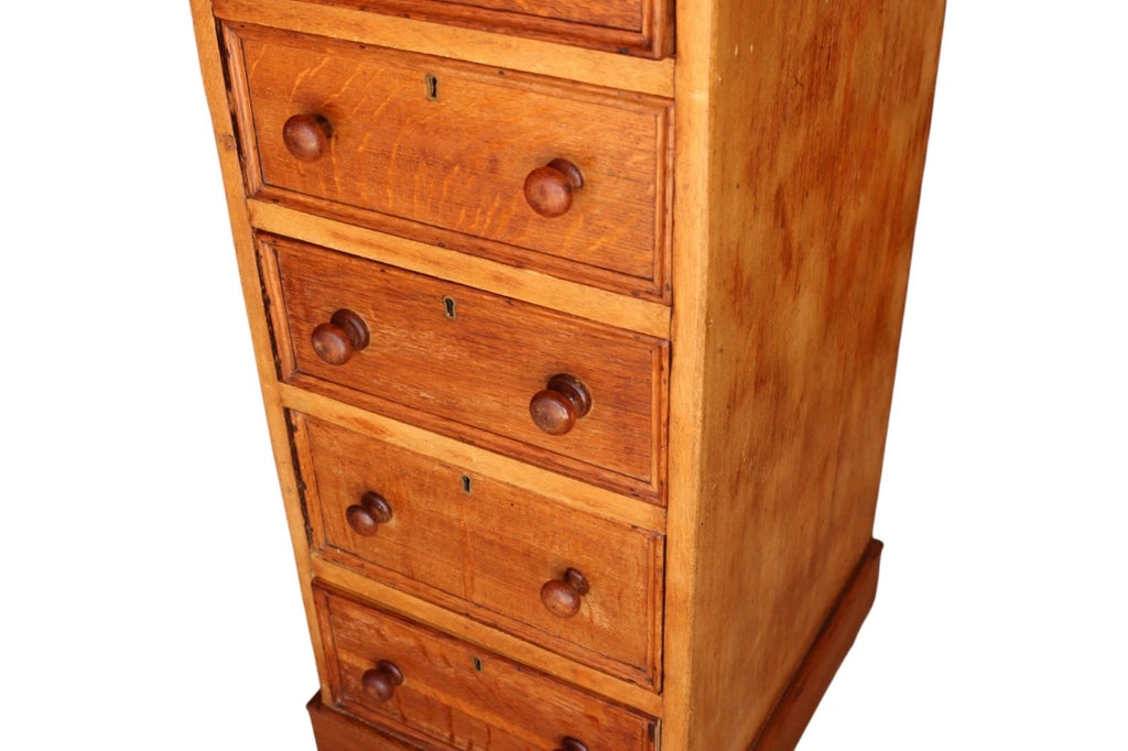 Victorian Oak & Pine Tall Wellington Style Chest 9 Drawer Solomons London c.1880